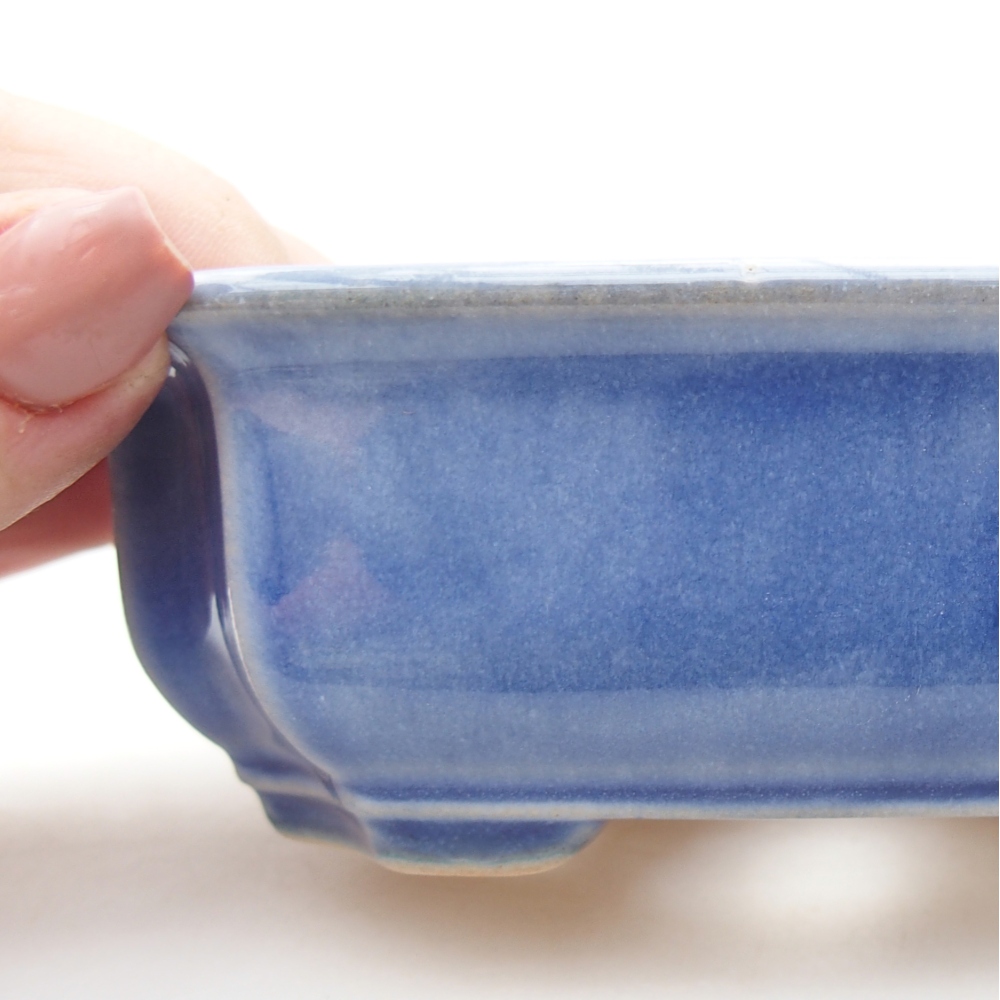 Ceramic bonsai bowl 11,5 x 8,5 x 4 cm, colour blue