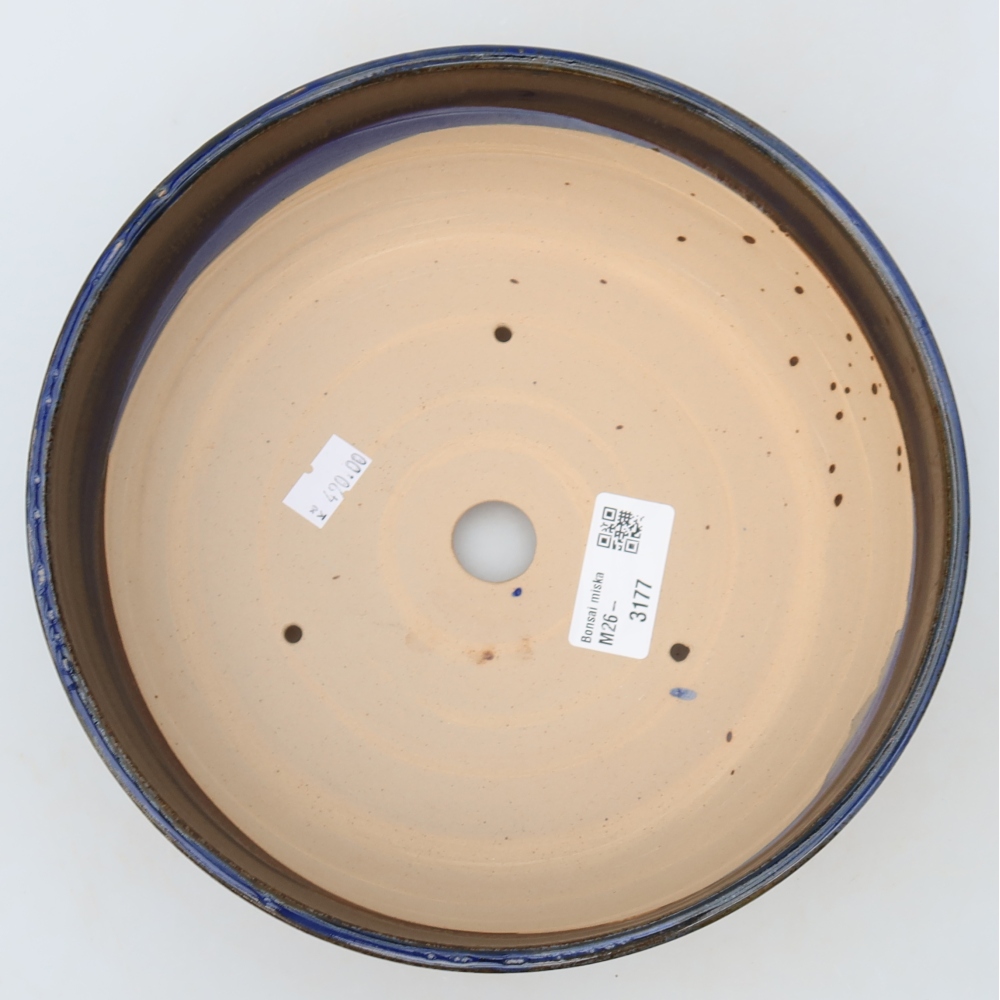Ceramic bonsai pot, 21 x 21 x 6 cm, blue