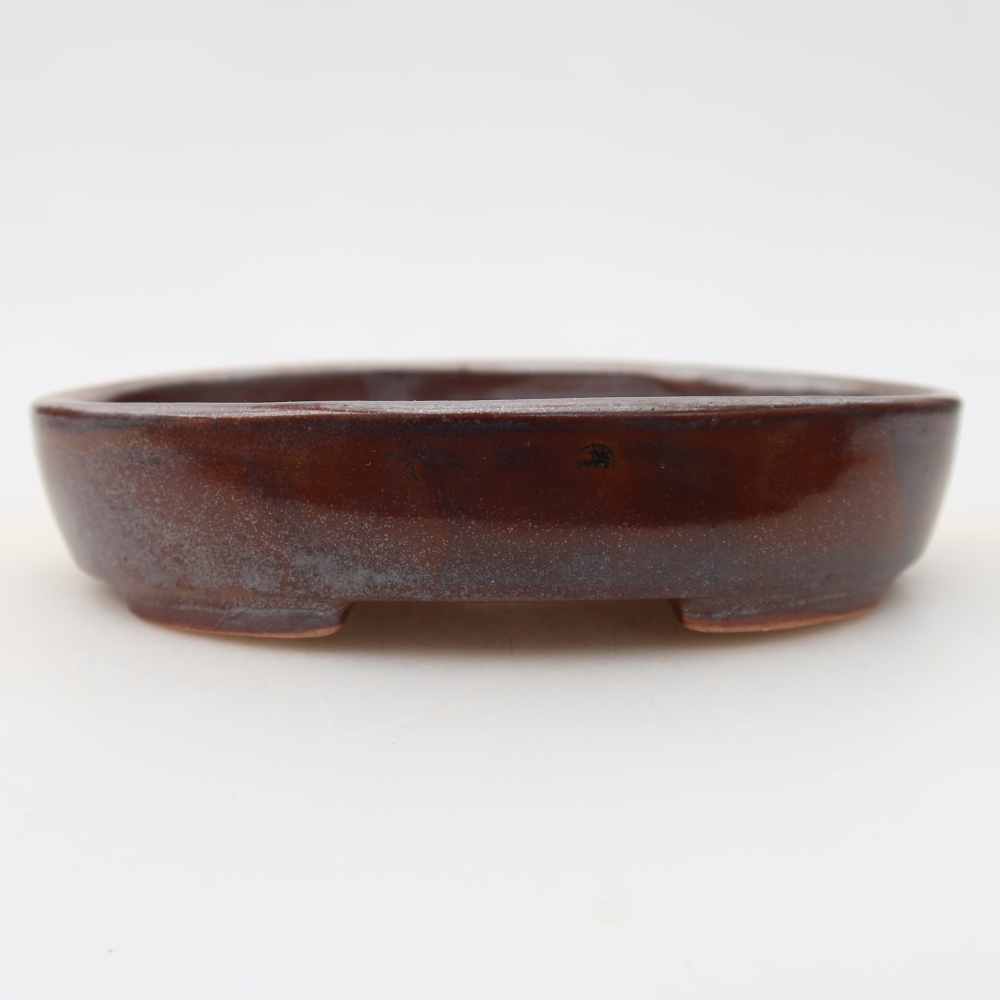 Ceramic bonsai bowl 12 x 9,5 x 2,5 cm, brown