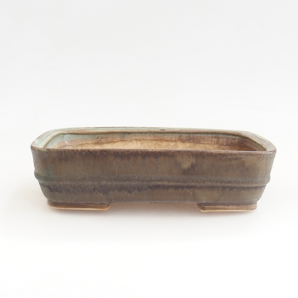 Ceramic bonsai bowl 21,5 x 17,5 x 5,5 cm, green