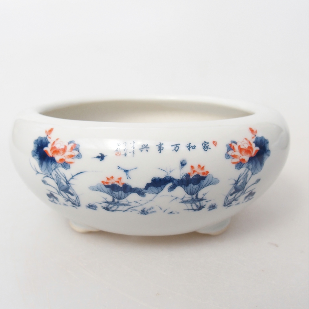 Ceramic bonsai bowl 10 x 10 x 5 cm, colour white