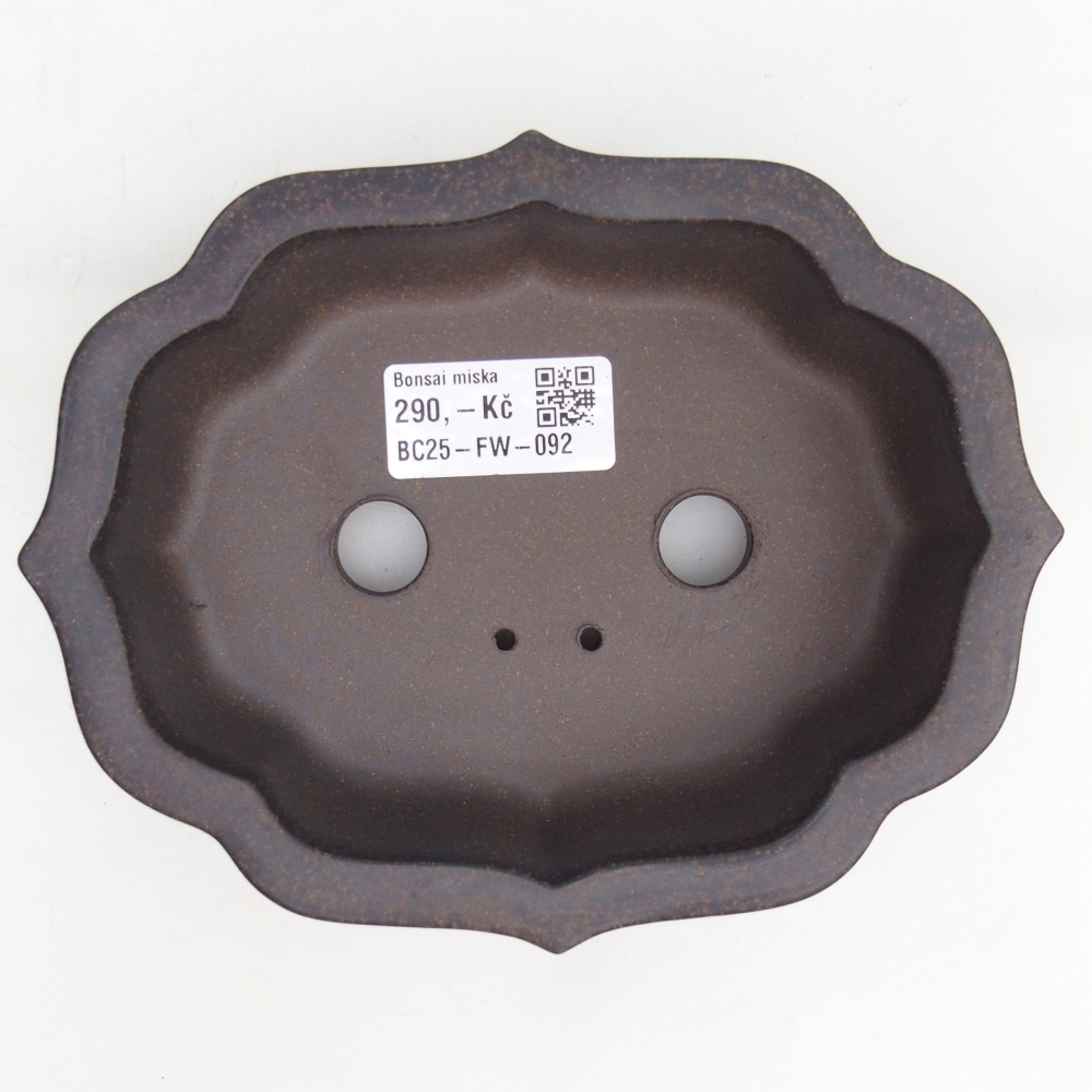 Ceramic bonsai bowl 16,5 x 13 x 4 cm, colour brownish ochre