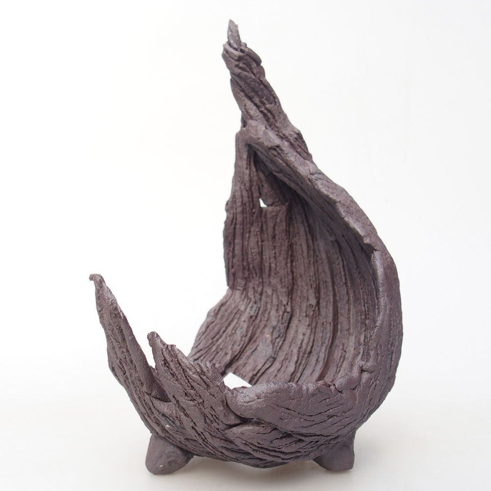 Ceramic Shell 10 x 8 x 14,5 cm , metallic colour