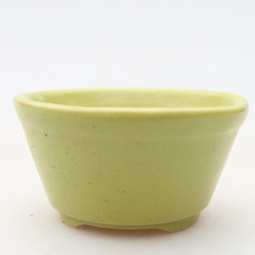 Ceramic bonsai pot, 4.5 x 4.5 x 2.5 cm, green
