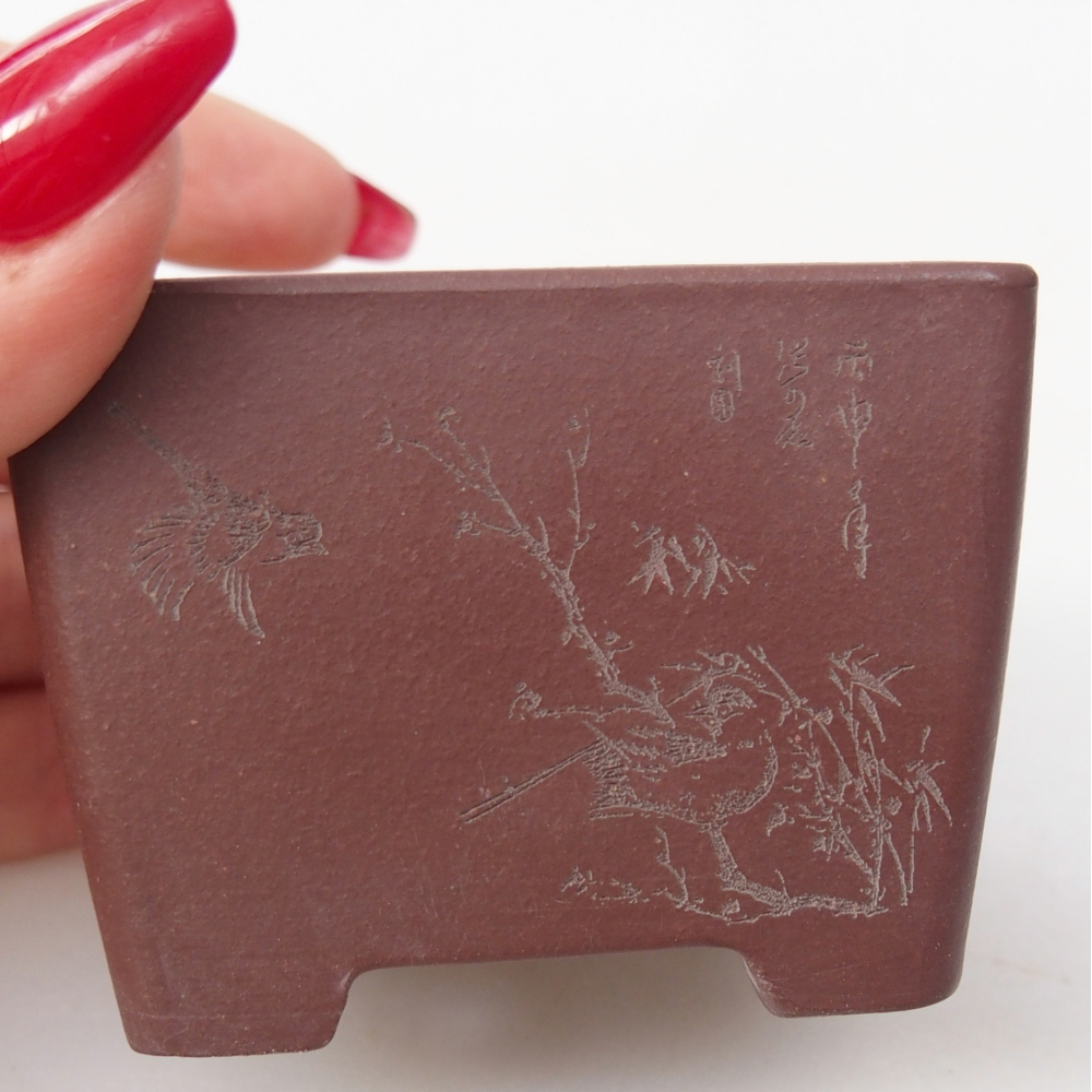Mini bonsai bowl 6 x 6 x 4,5 cm, brown