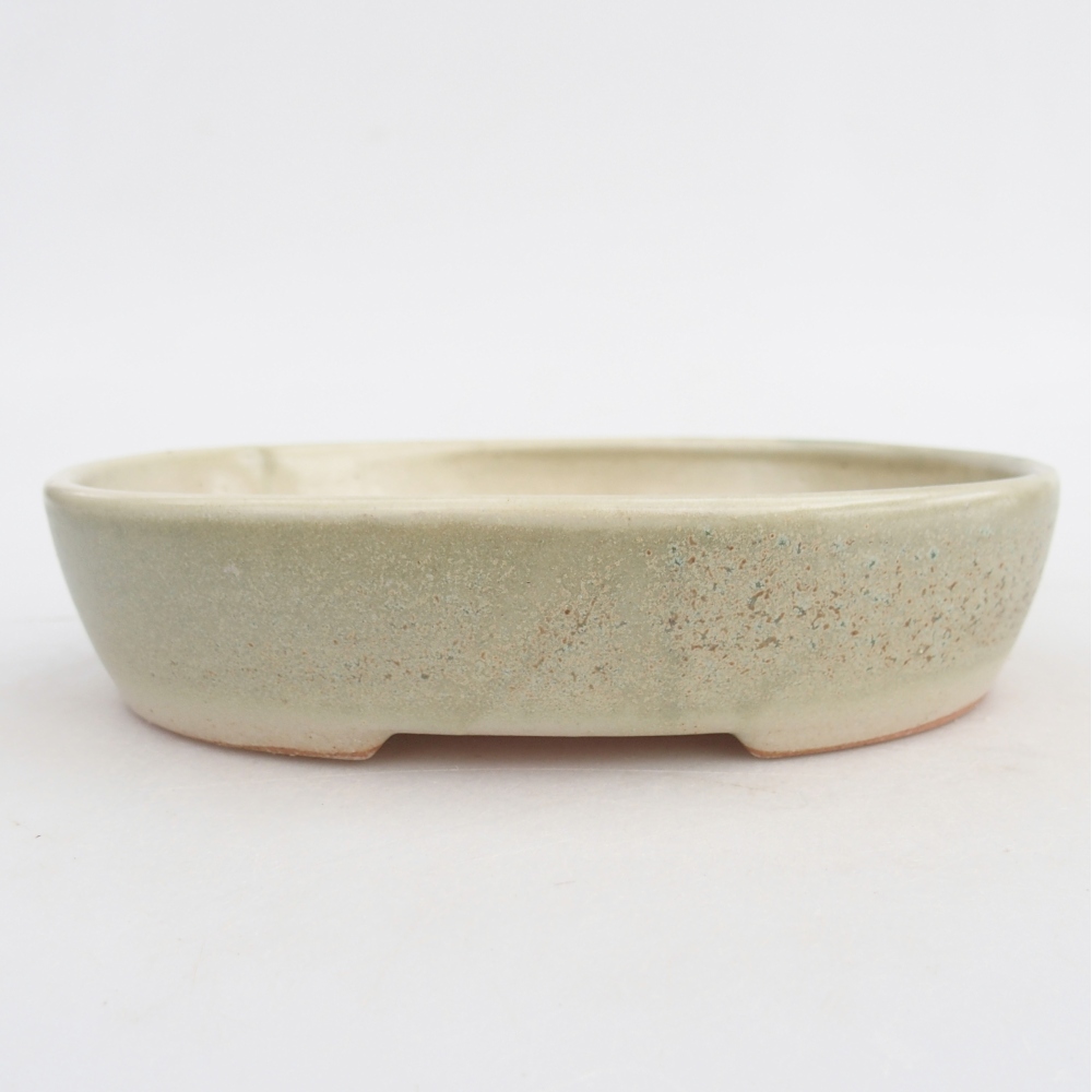 Ceramic bonsai bowl 17 x 14 x 4 cm, green