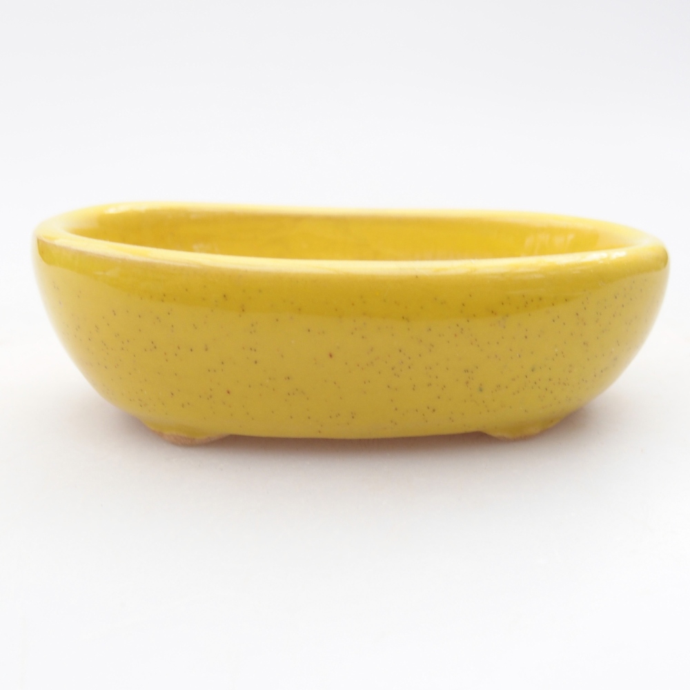 Ceramic bonsai bowl 9 x 6,5 x 3 cm, yellow