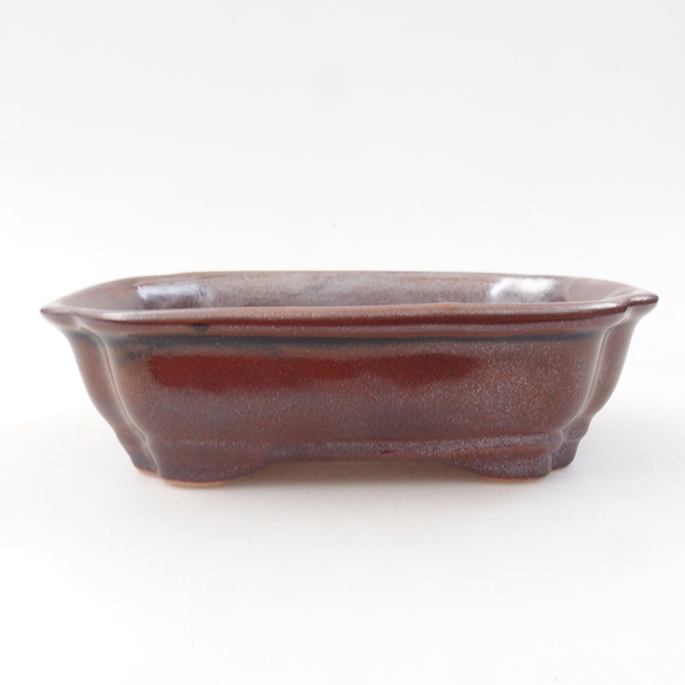 Ceramic bonsai bowl 16 x 12 x 5 cm, color brown