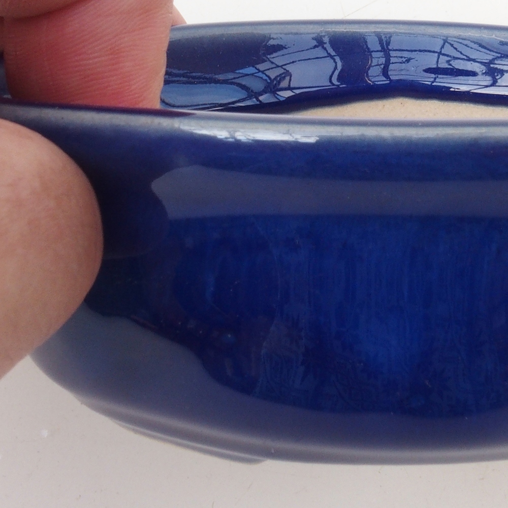 Bonsai bowl H05 - 11 x 8 x 4 cm. - blue