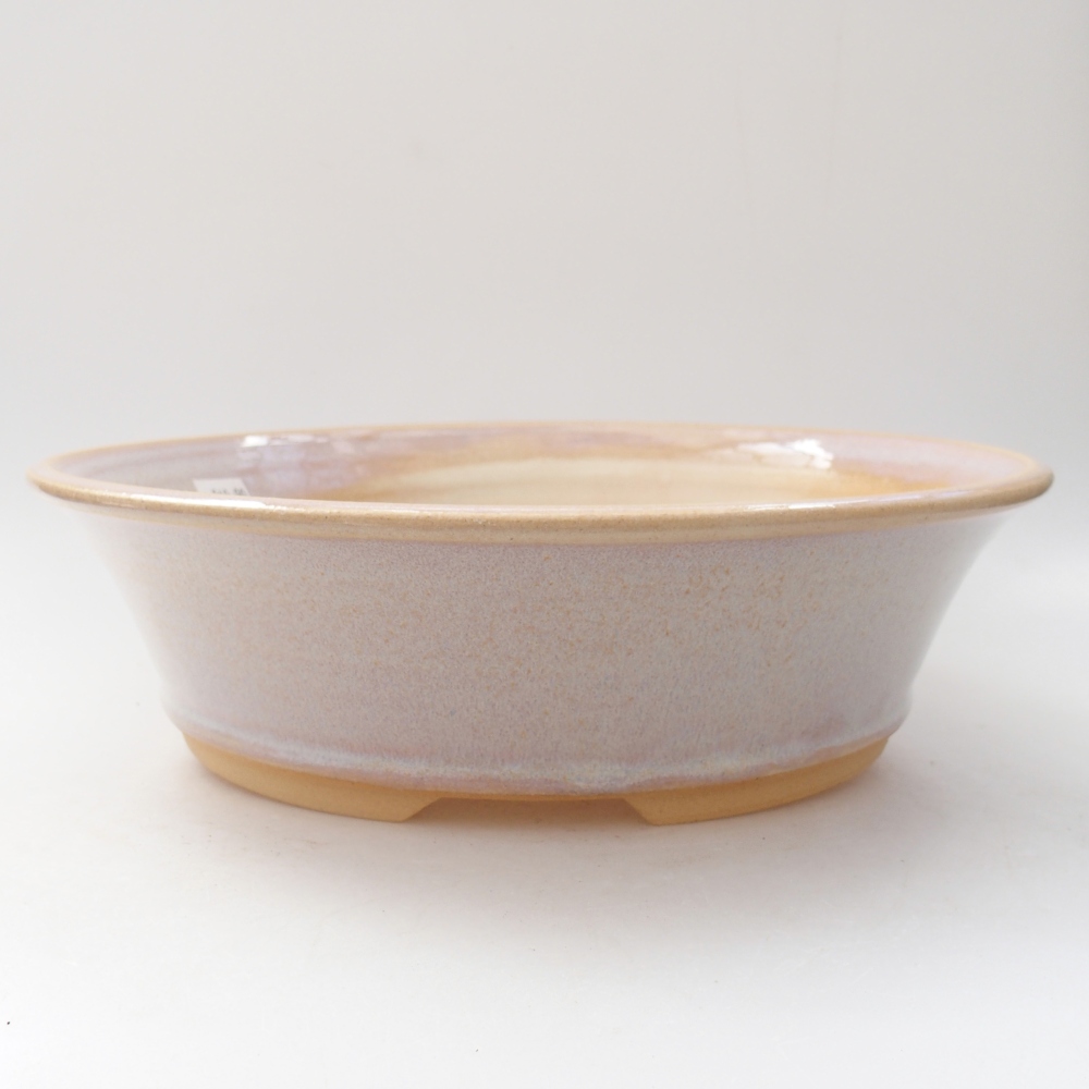 Ceramic bonsai bowl 26,5 x 26,5 x 7,5 cm, colour beige