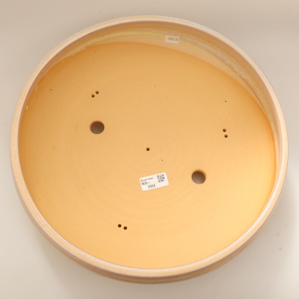 Ceramic bonsai pot, 36.5 x 36.5 x 9.5 cm, beige - PICKUP ONLY or pallet shipping