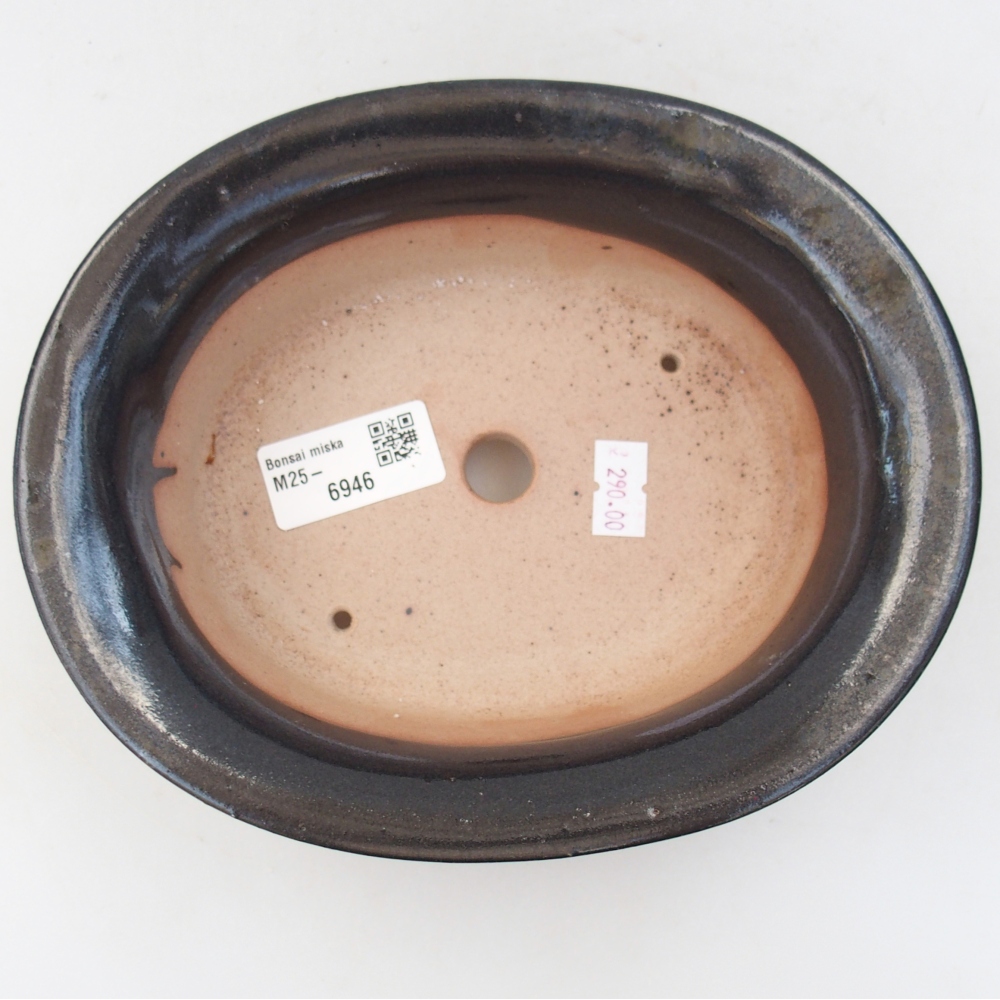 Ceramic bonsai bowl 19,5 x 15,5 x 6,5 cm, black