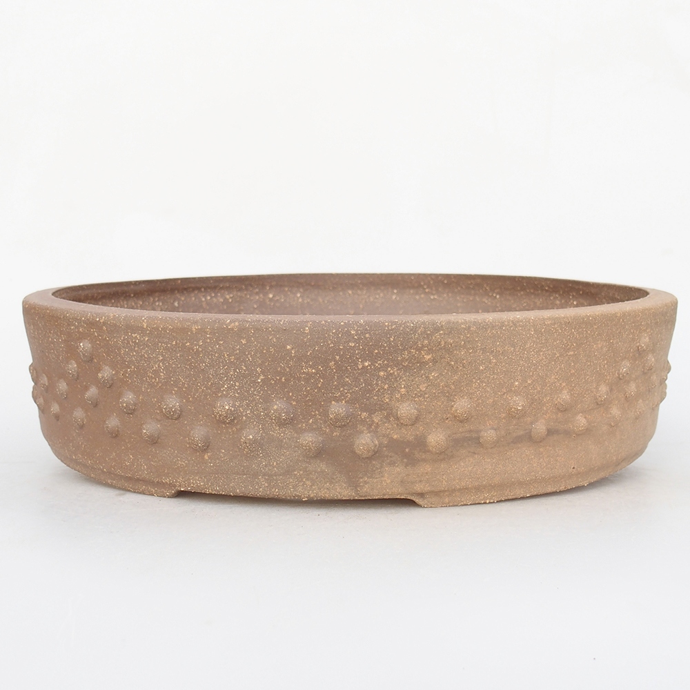 Ceramic bonsai bowl 27,5 x 27,5 x 6,5 cm, brown