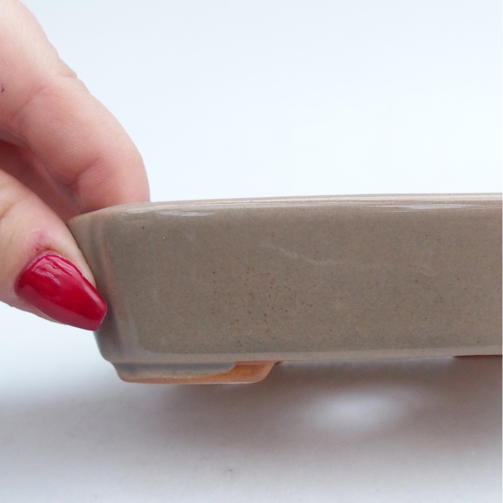 Ceramic bonsai bowl 12 x 9 x 3 cm, grey