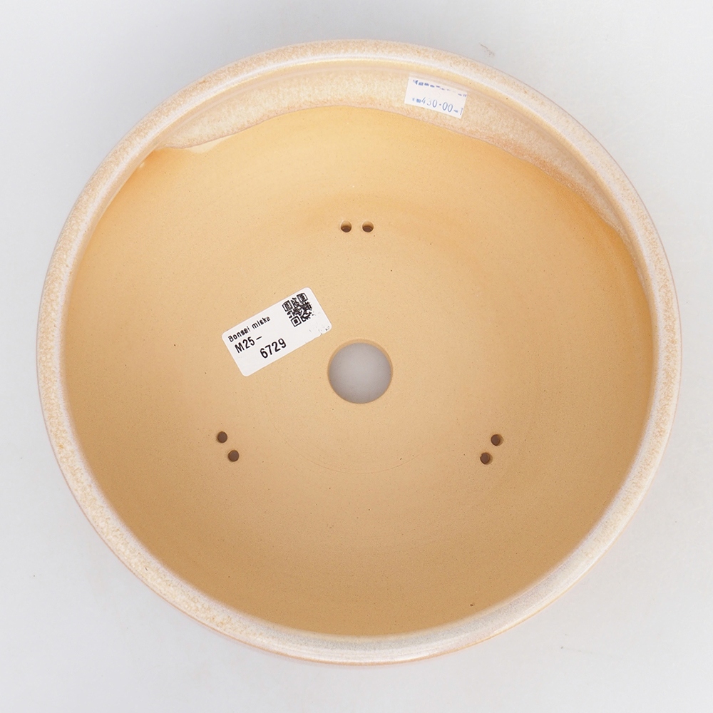 Ceramic bonsai bowl 21,5 x 21,5 x 7,5 cm, colour beige