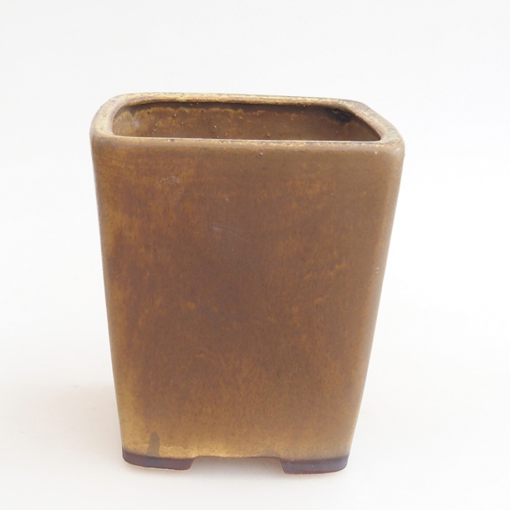Ceramic bonsai bowl 10 x 10 x 12 cm, brown