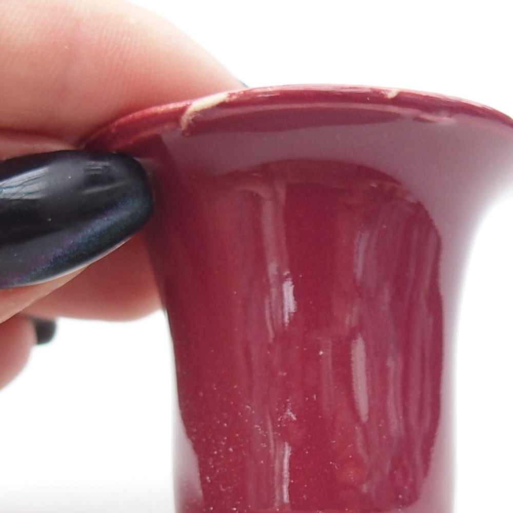 Mini bonsai bowl 4,5 x 4,5 x 4 cm, colour burgundy