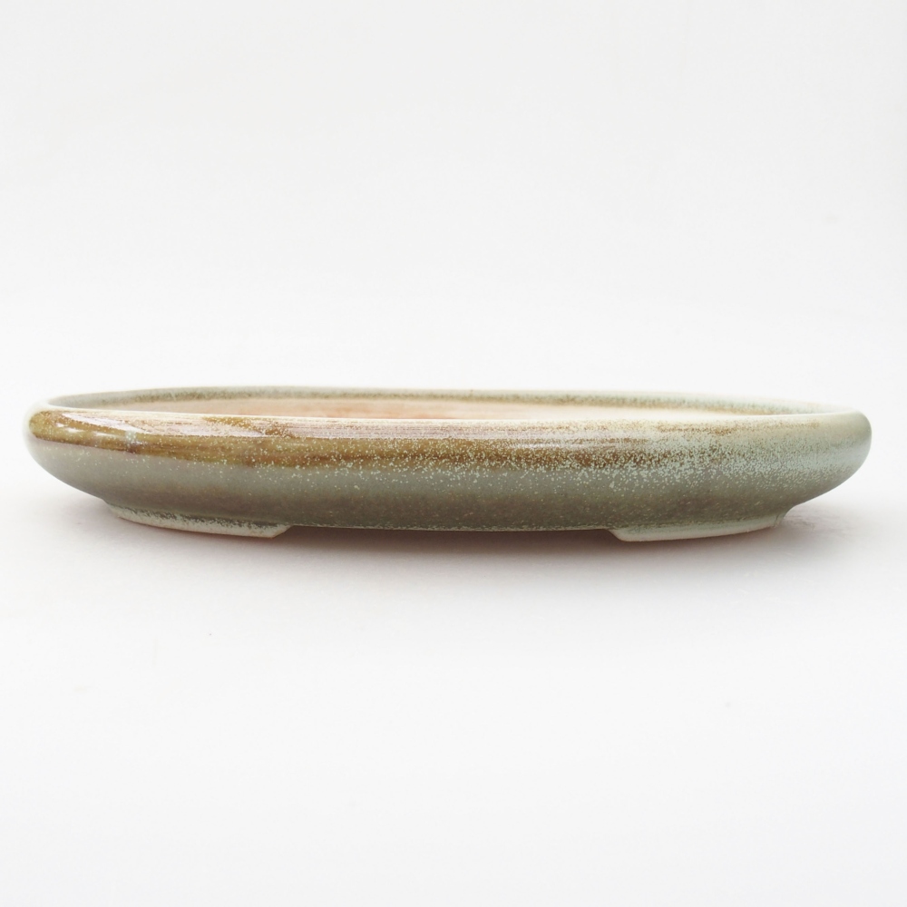 Ceramic bonsai bowl 22,5 x 17 x 3 cm, color green