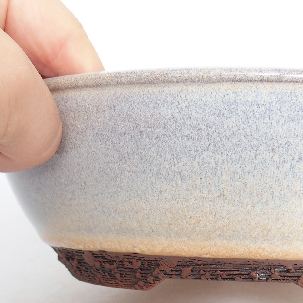 Ceramic bonsai bowl 19,5 x 19,5 x 6,5 cm, colour blue
