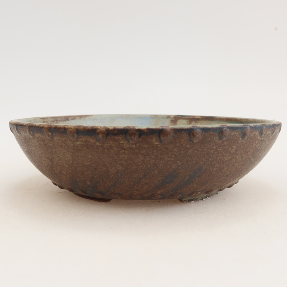 Ceramic bonsai bowl 17,5 x 17,5 x 4,5 cm, brown