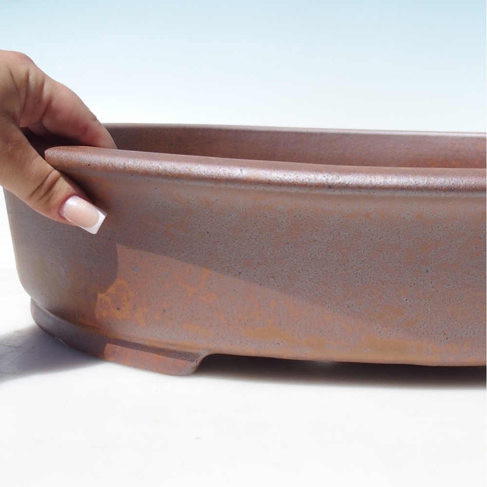 Bowl 49 x 40 x 10 cm brown - PERSONAL COLLECTION OR PALLET TRANSPORT ONLY