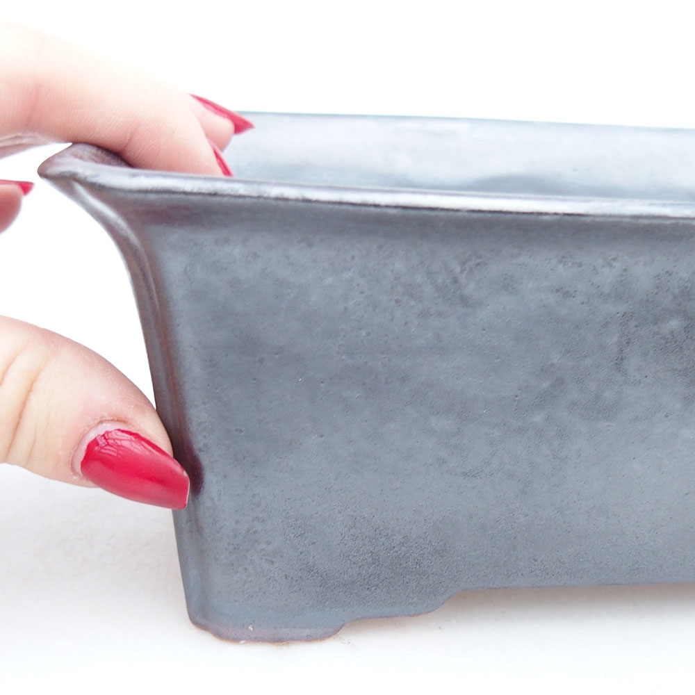 Ceramic bonsai bowl 18 x 14 x 7,5 cm, black