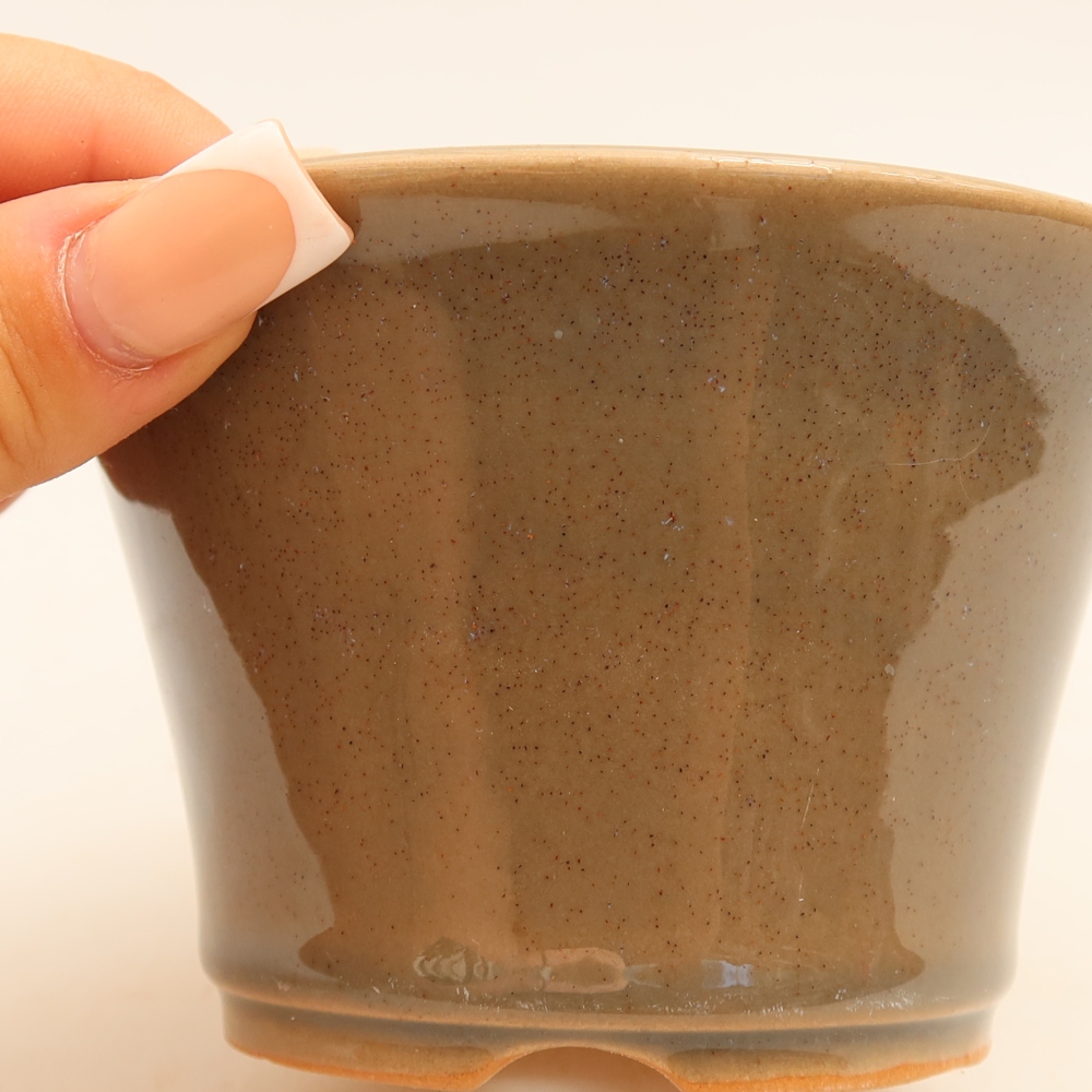 Ceramic bonsai pot, 11 x 11 x 7 cm, gray