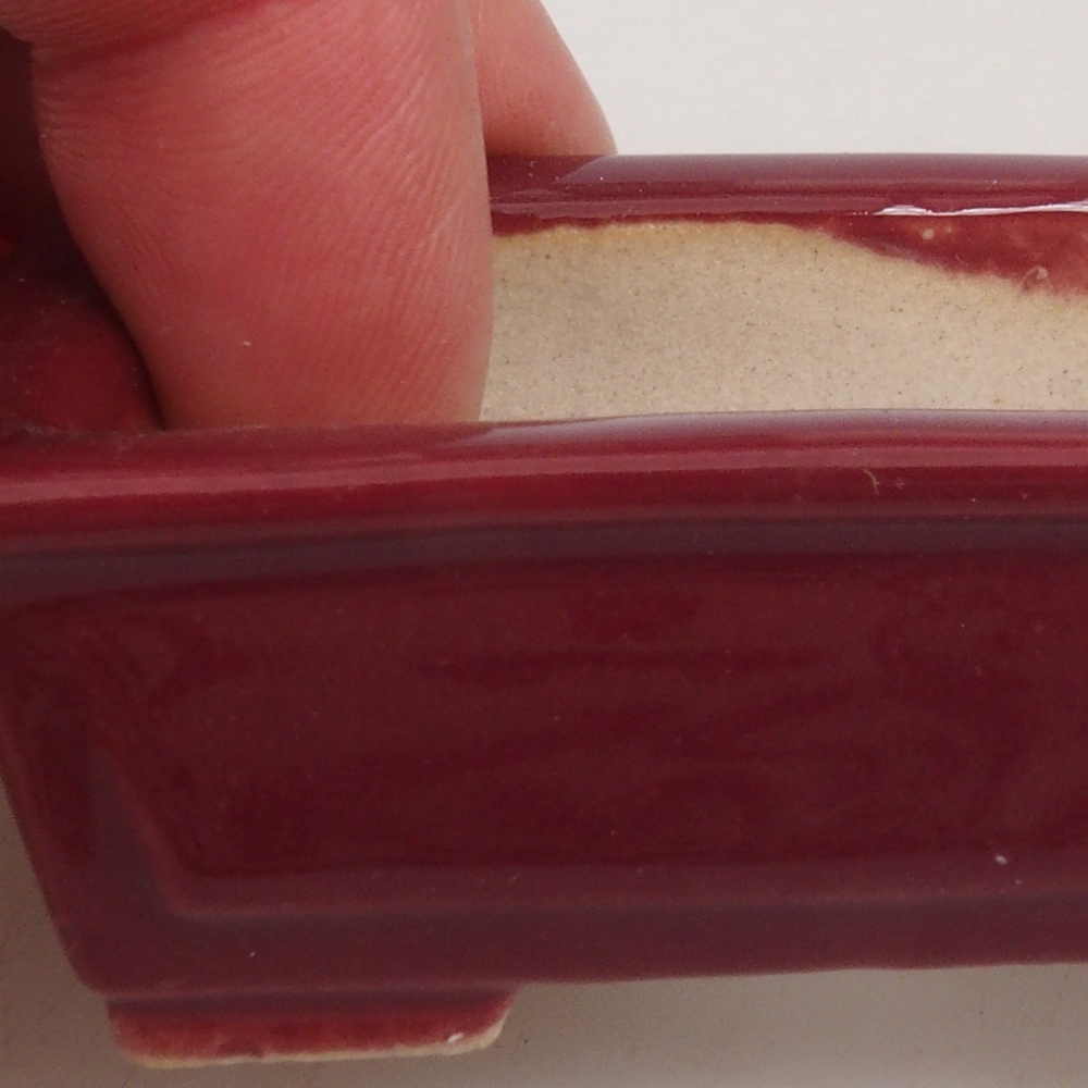 Mini bonsai bowl 6 x 4,5 x 2 cm, color burgundy