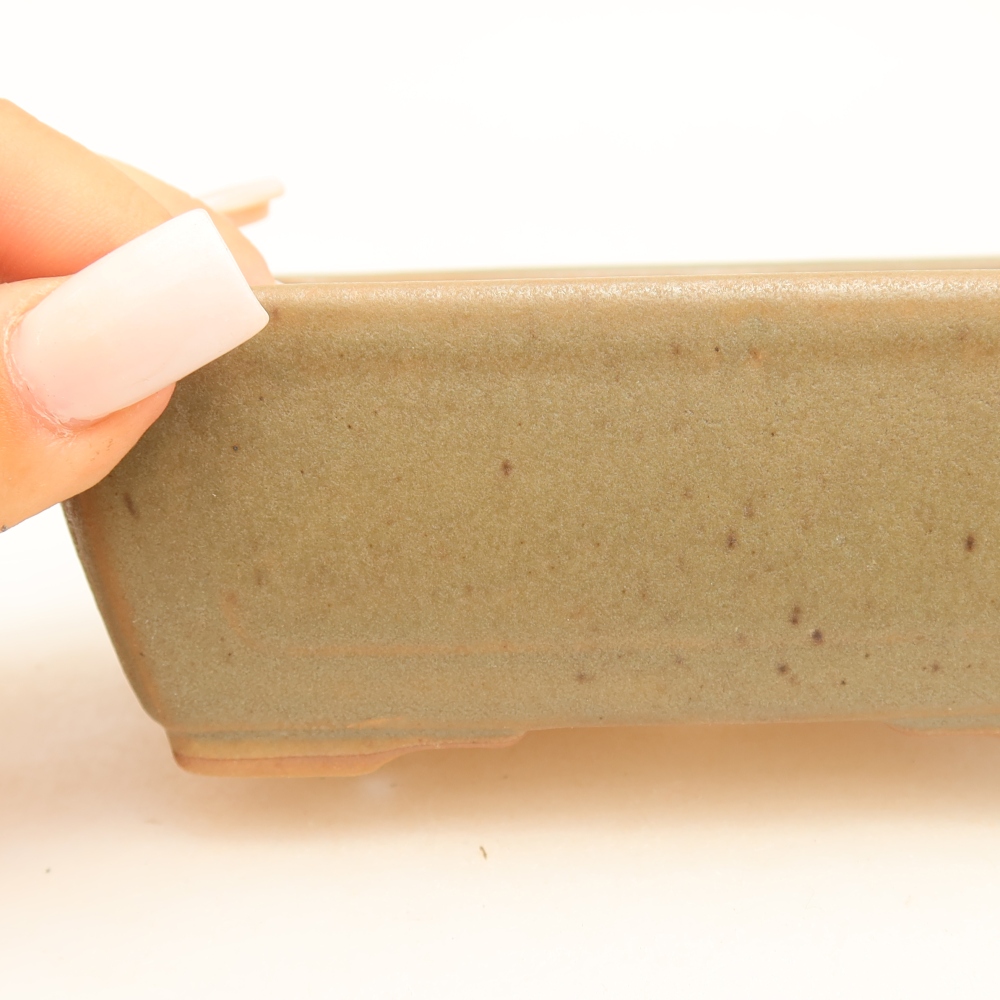Ceramic bonsai pot, 13 x 9 x 5 cm, gray