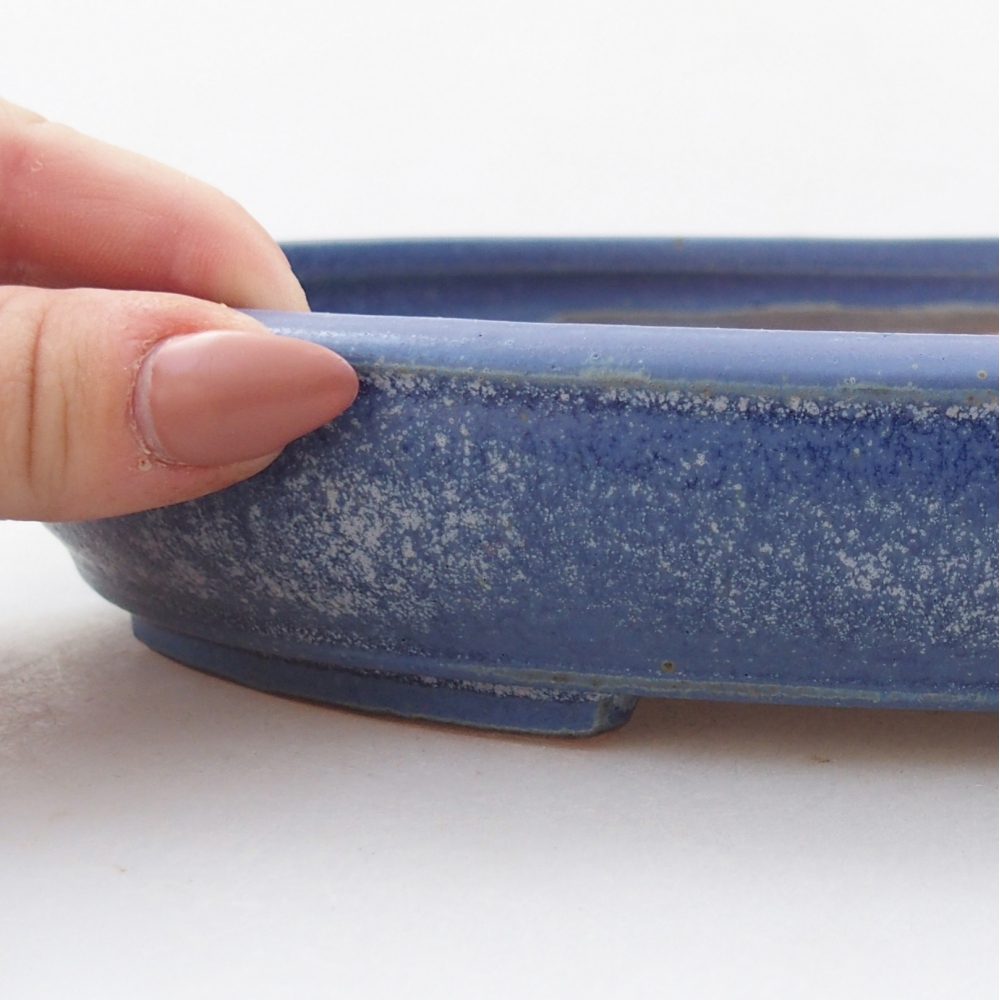 Ceramic bonsai bowl 24 x 19,5 x 4 cm, colour blue