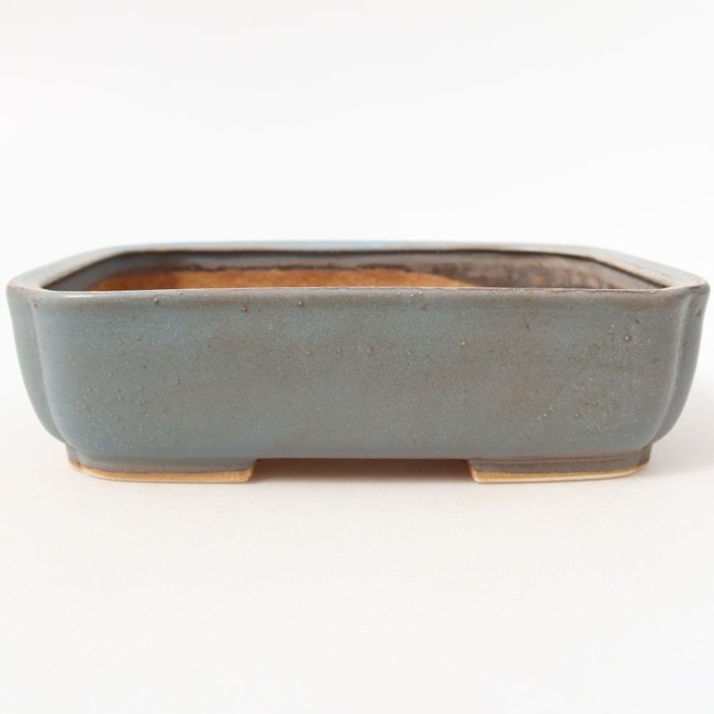 Ceramic bonsai bowl 17,5 x 14 x 5 cm, colour blue