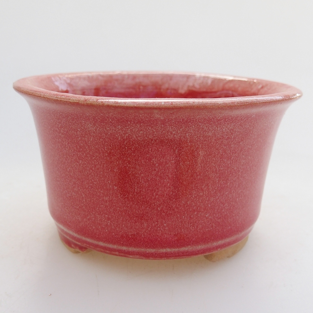 Ceramic bonsai bowl 9 x 9 x 5 cm, colour red