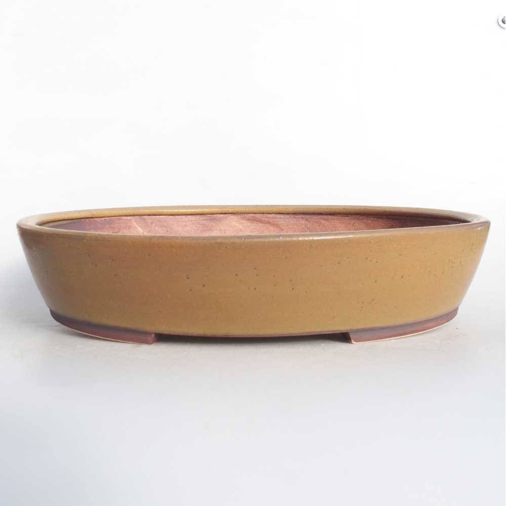 Ceramic bonsai bowl 31,5 x 28,5 x 6,5 cm, brown