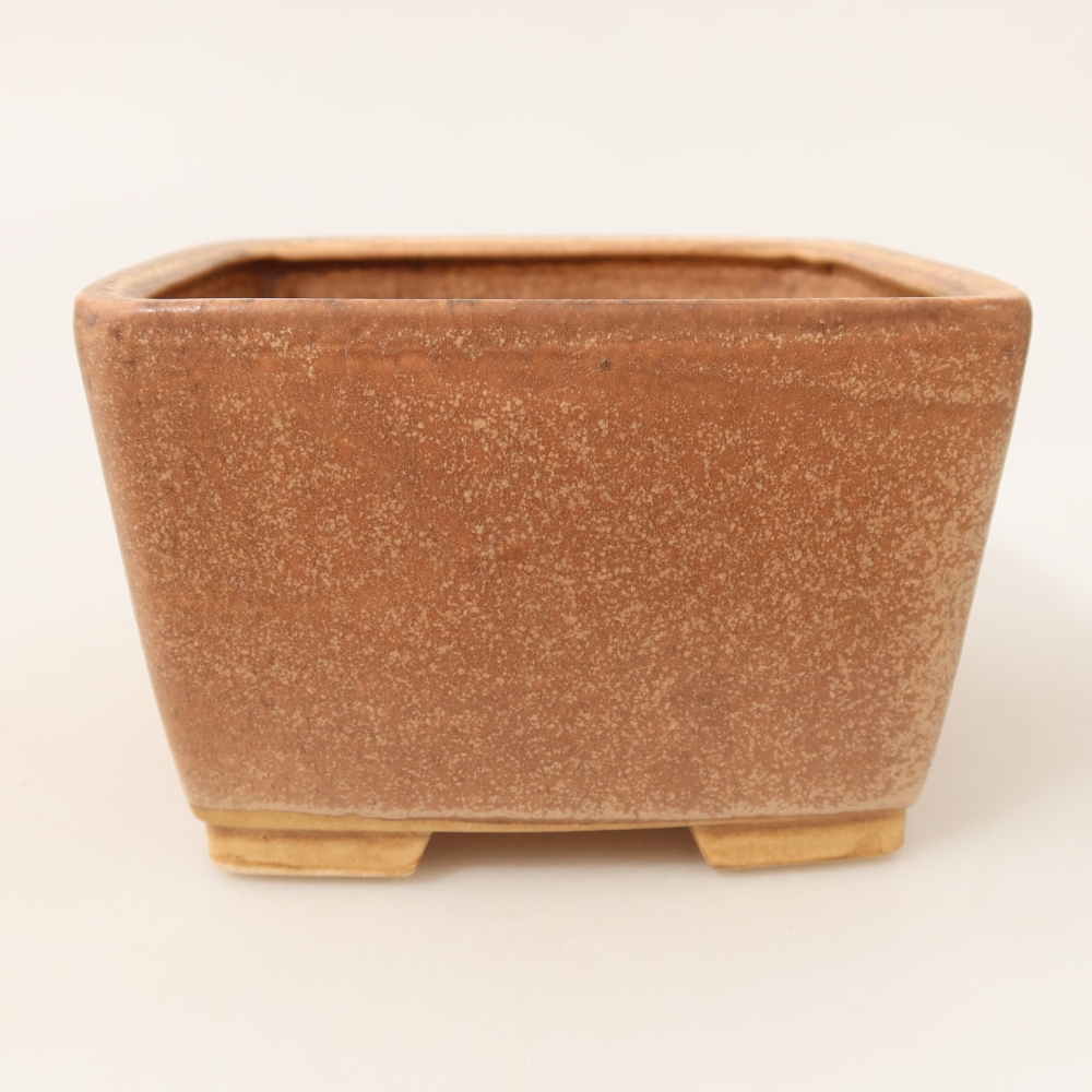 Ceramic bonsai pot, 13 x 13 x 8 cm, pink