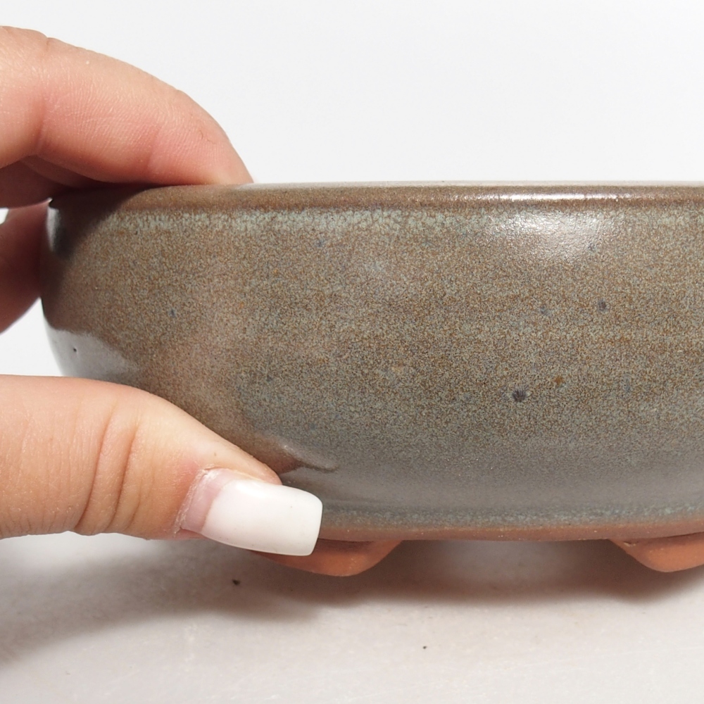 Ceramic bonsai bowl 15 x 15 x 5,5 cm, green