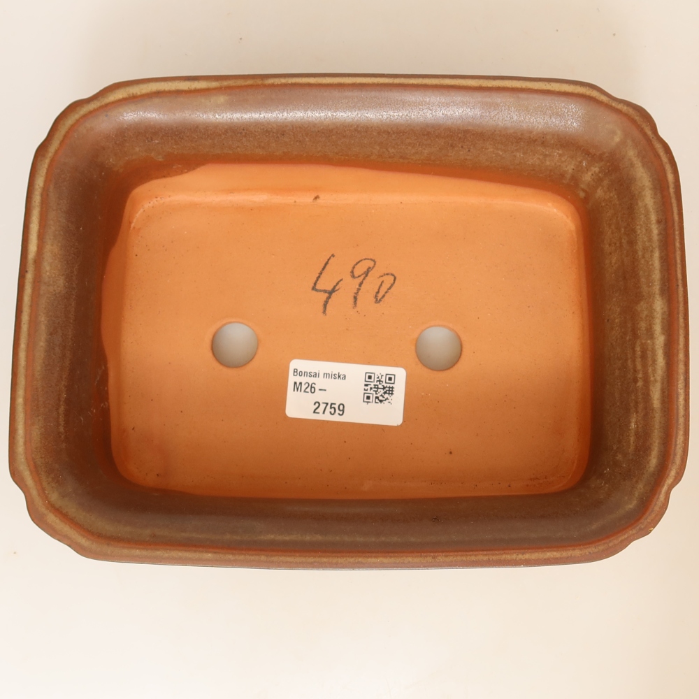 Ceramic Bowl, 20 x 15.5 x 5.5 cm, brown