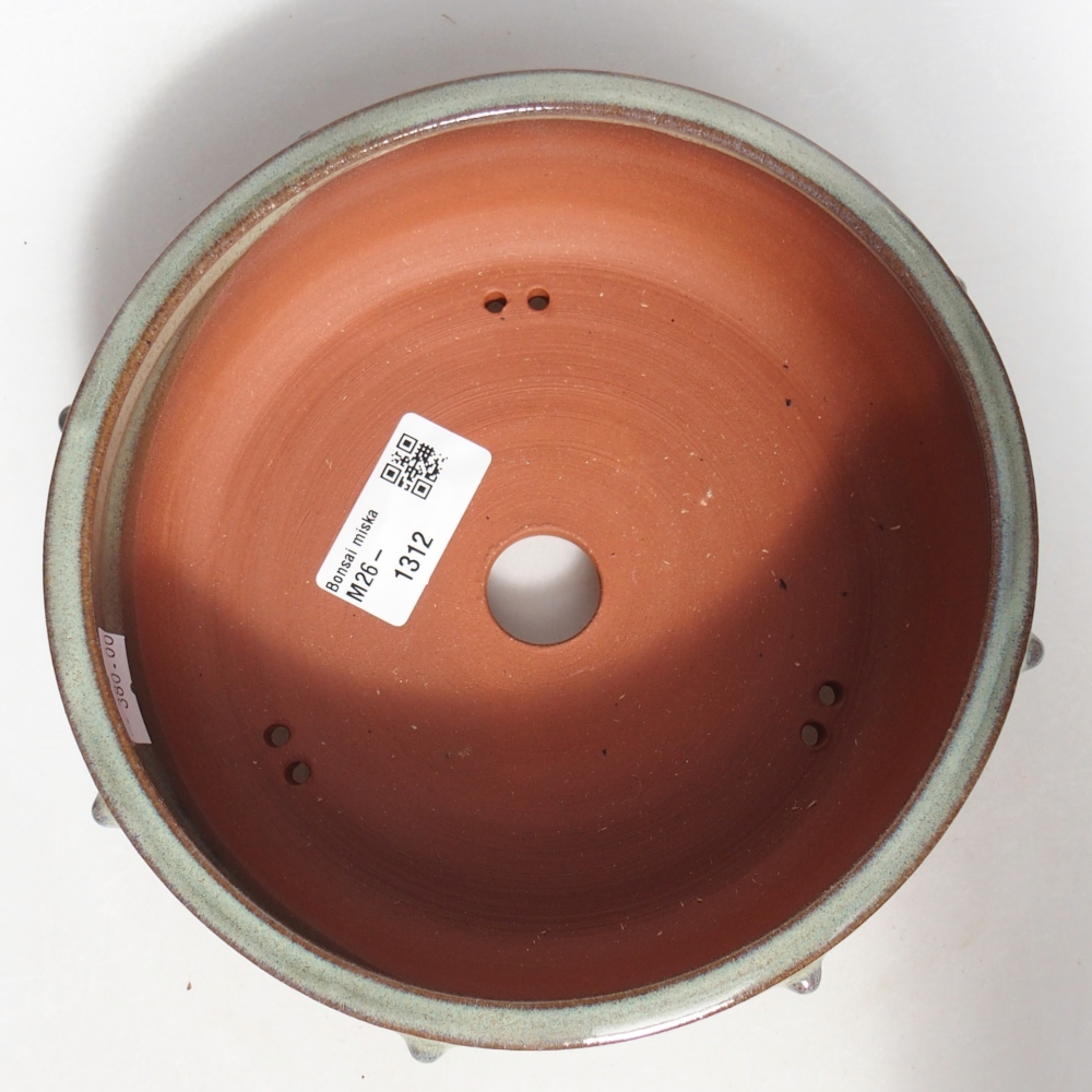 Ceramic bonsai bowl 17 x 17 x 6 cm, green