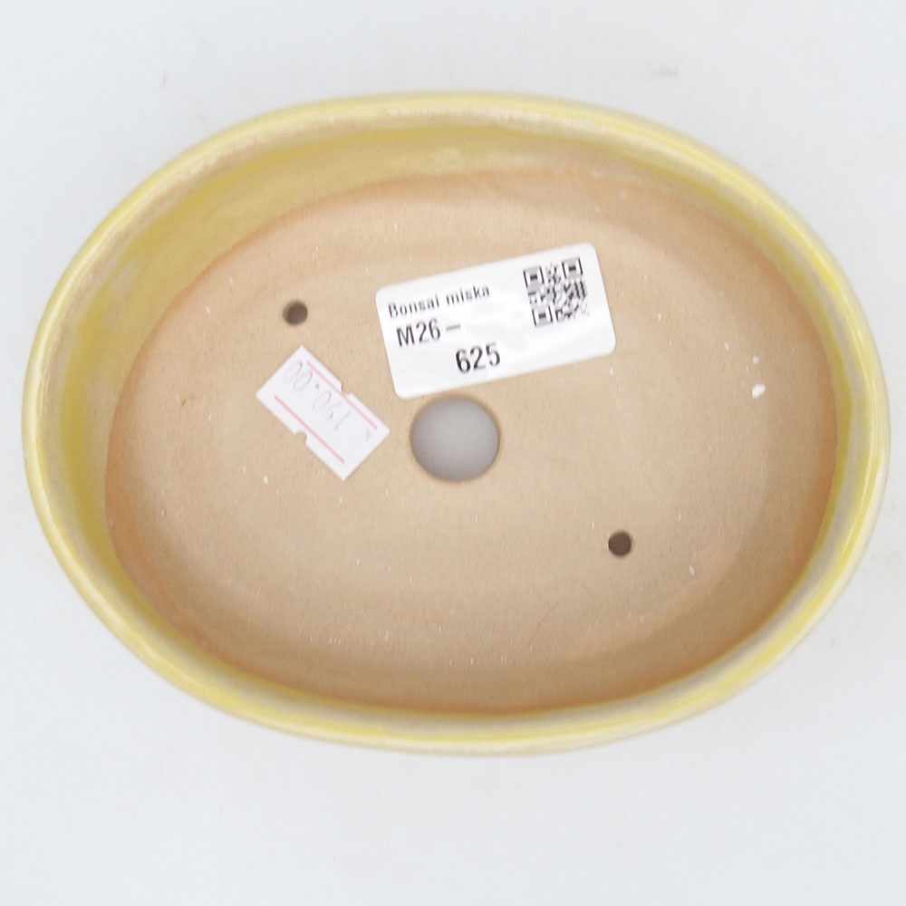 Ceramic bonsai bowl 13,5 x 10,5 x 4 cm, yellow