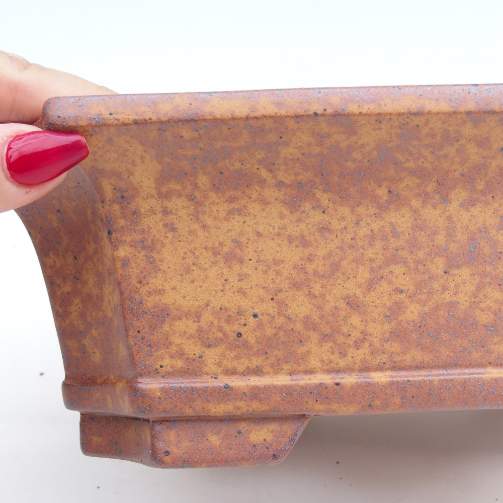 Ceramic bonsai bowl 23,5 x 17,5 x 8,5 cm, brown