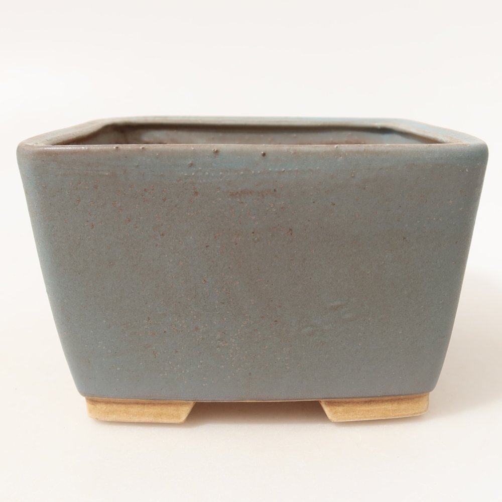 Ceramic bonsai pot, 13 x 13 x 8 cm, blue