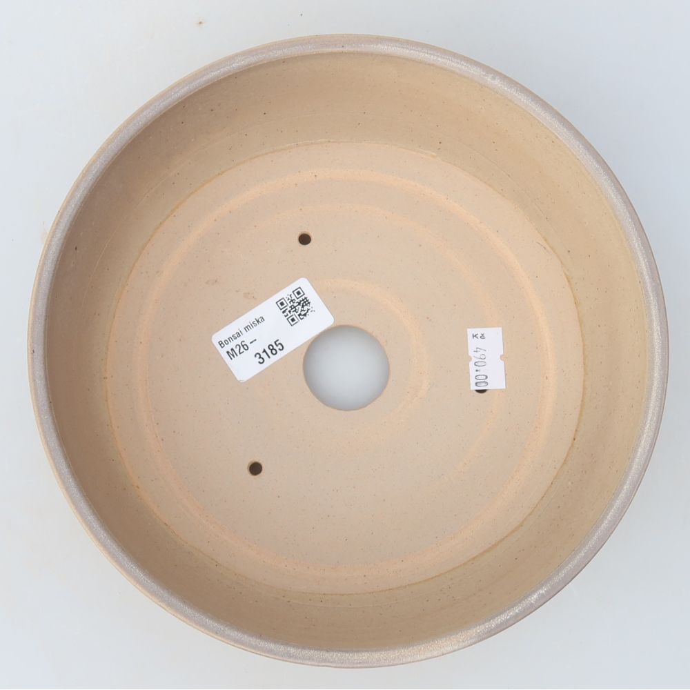 Ceramic bonsai bowl 19,5 x 19,5 x 6,5 cm, colour beige