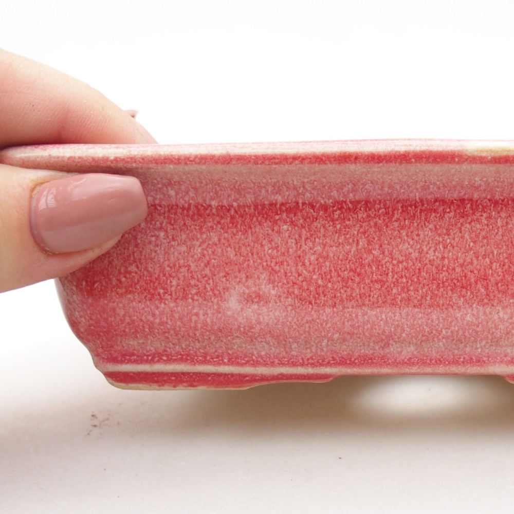 Ceramic bonsai bowl 13,5 x 10 x 4 cm, colour red