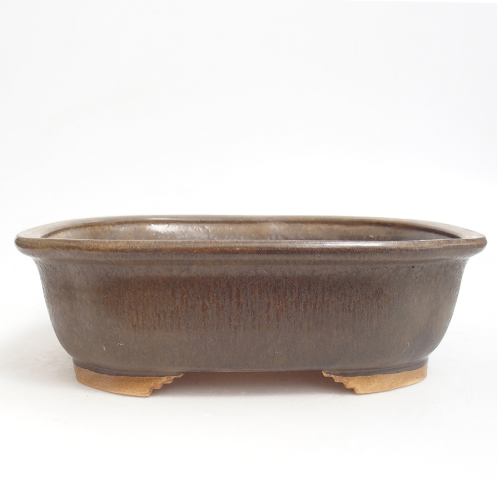 Ceramic bonsai bowl  25 x 21 x 7,5  cm, color  brown