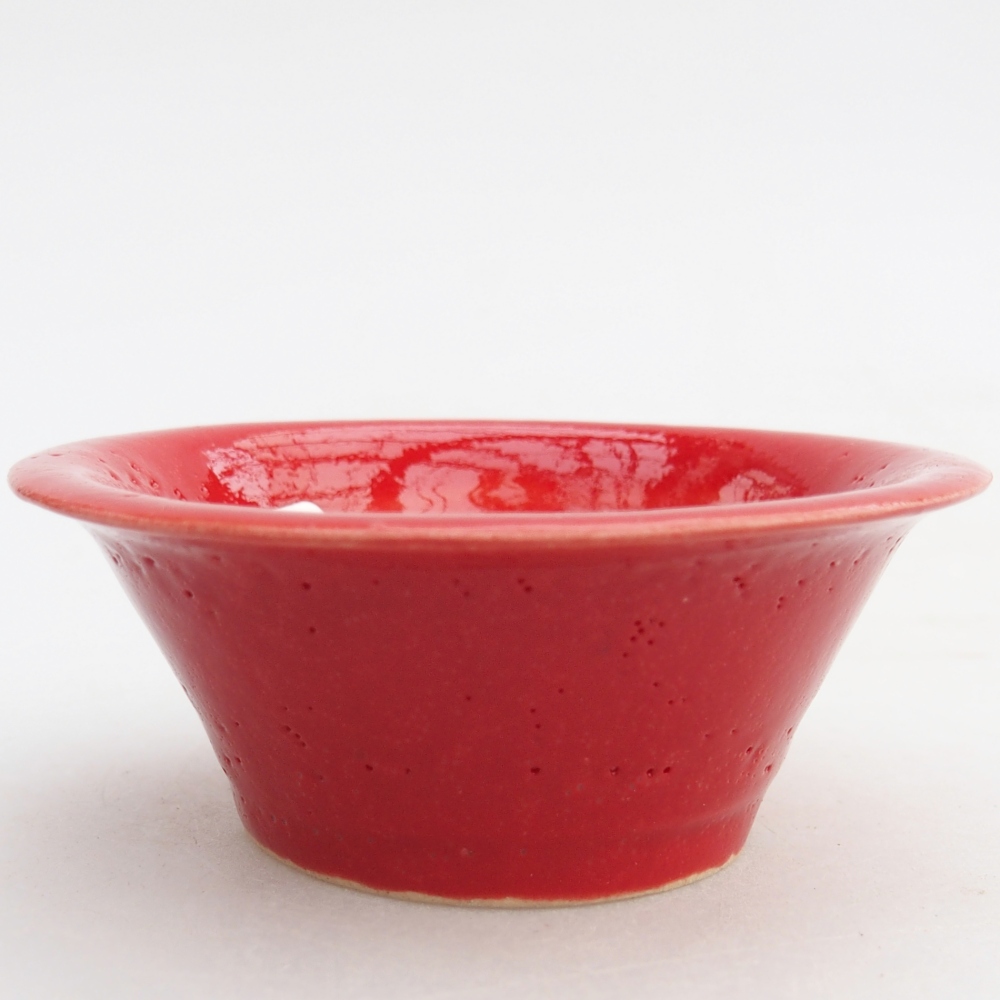 Mini bonsai bowl 7,5 x 7,5 x 3 cm, colour red
