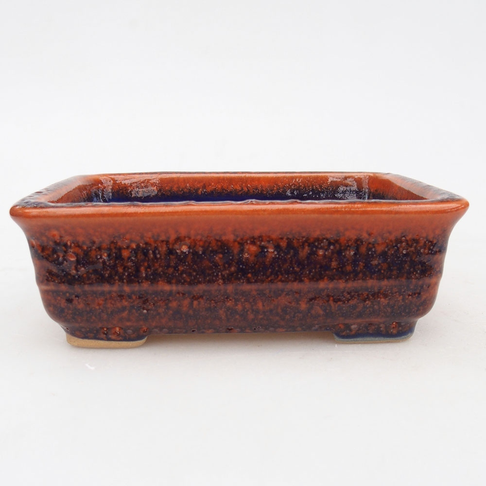 Ceramic bonsai bowl 13,5 x 10 x 4,5 cm, orange