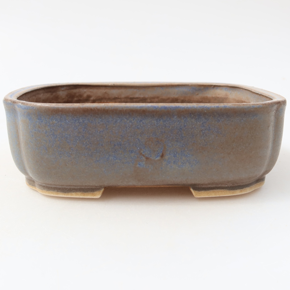 Ceramic bonsai pot, 14 x 12 x 4 cm, blue