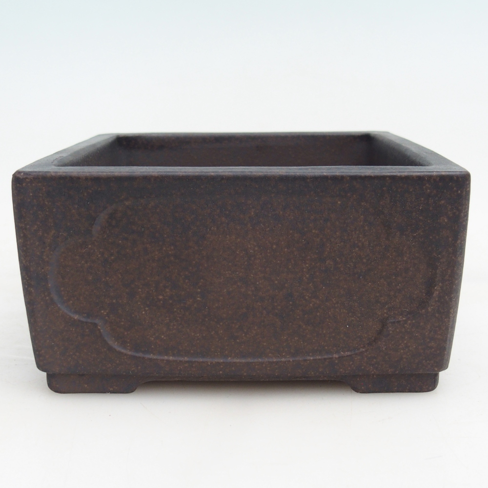 Ceramic bonsai bowl 12,5 x 12,5 x 6,5 cm, colour brownish ochre