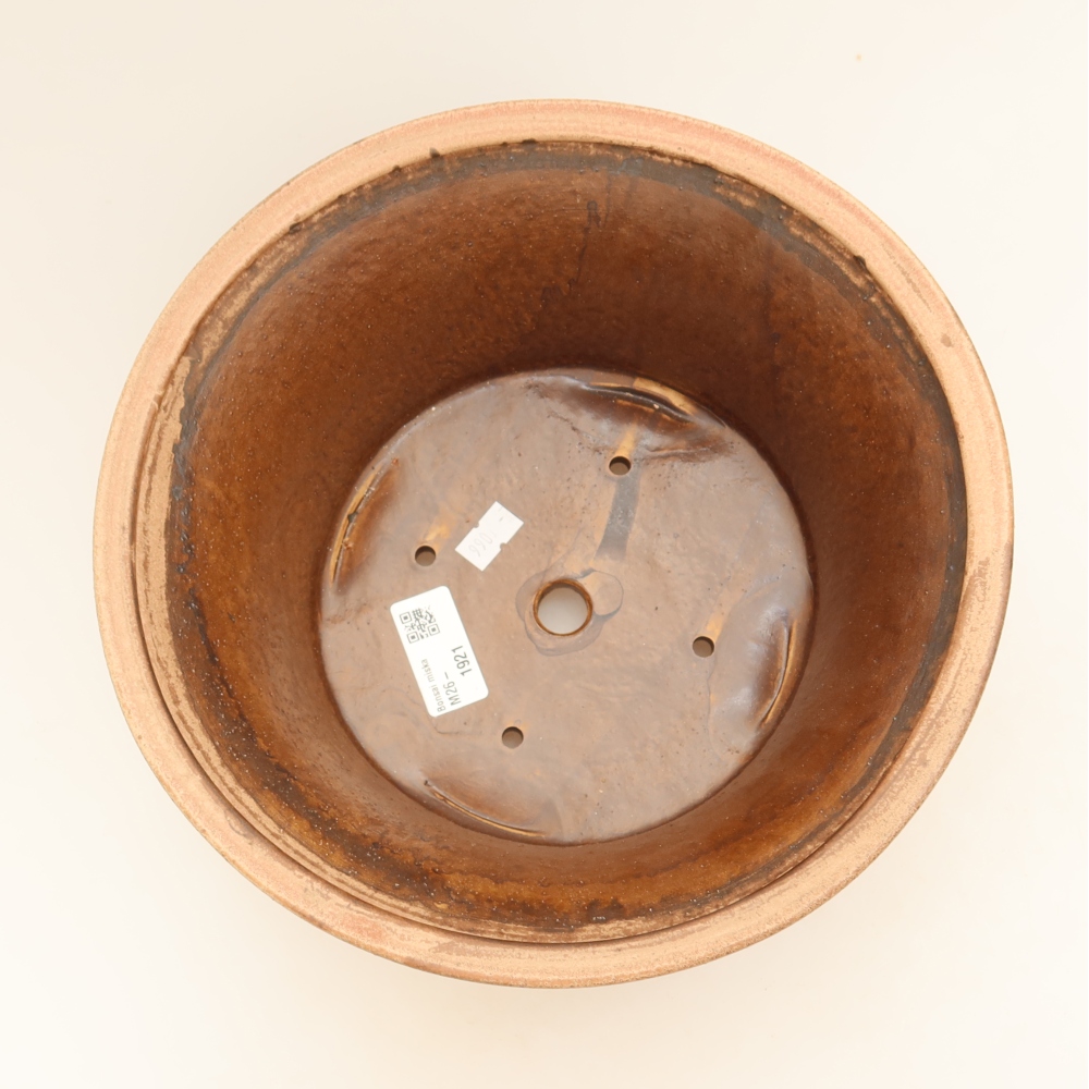 Ceramic bonsai pot, 24.5 x 24.5 x 11 cm, pink
