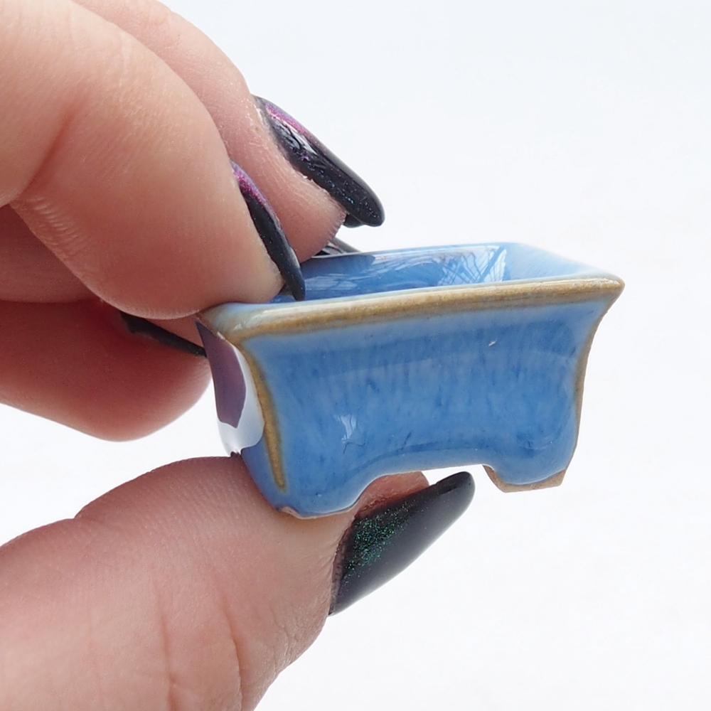 Mini bonsai bowl 3 x 2 x 1,5 cm, colour blue