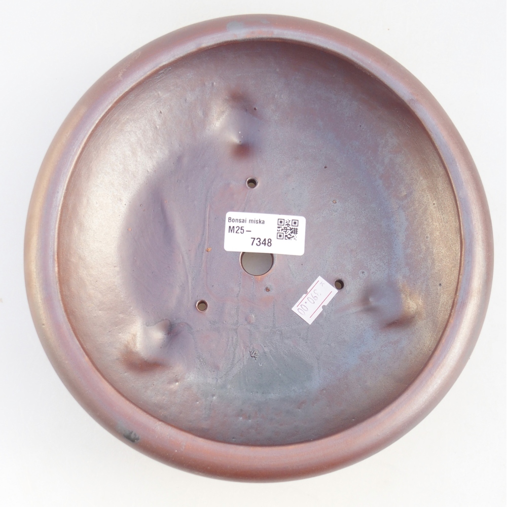 Ceramic bonsai bowl 21 x 21 x 7,5 cm, metal colour